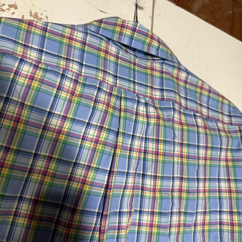 Polo Ralph Lauren Pastel Plaid Button Down Shirt Size Large Multicolor Preppy - Picture 7 of 10